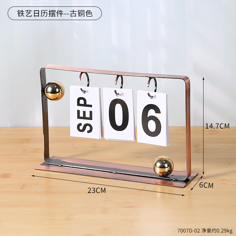 Madera Flip calendario escritorio creativo personalizado escritorio calendario hogar escritorio calendario joyería simple decoración decorativa de la tabla