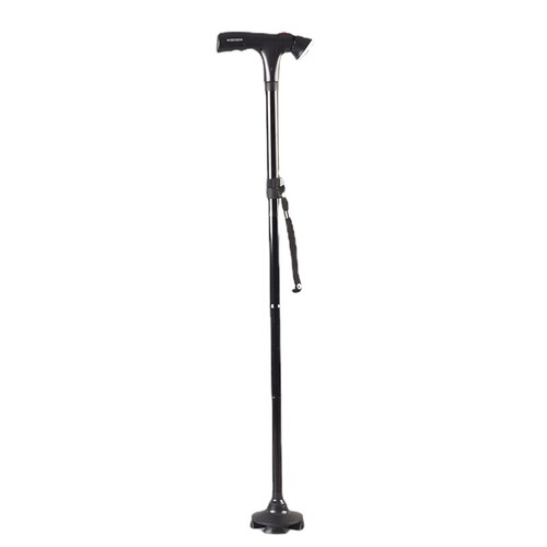Cane cane with lighting alarm, adjustable height, portable outdoor cane, four-corner climbing cane, old man's cane