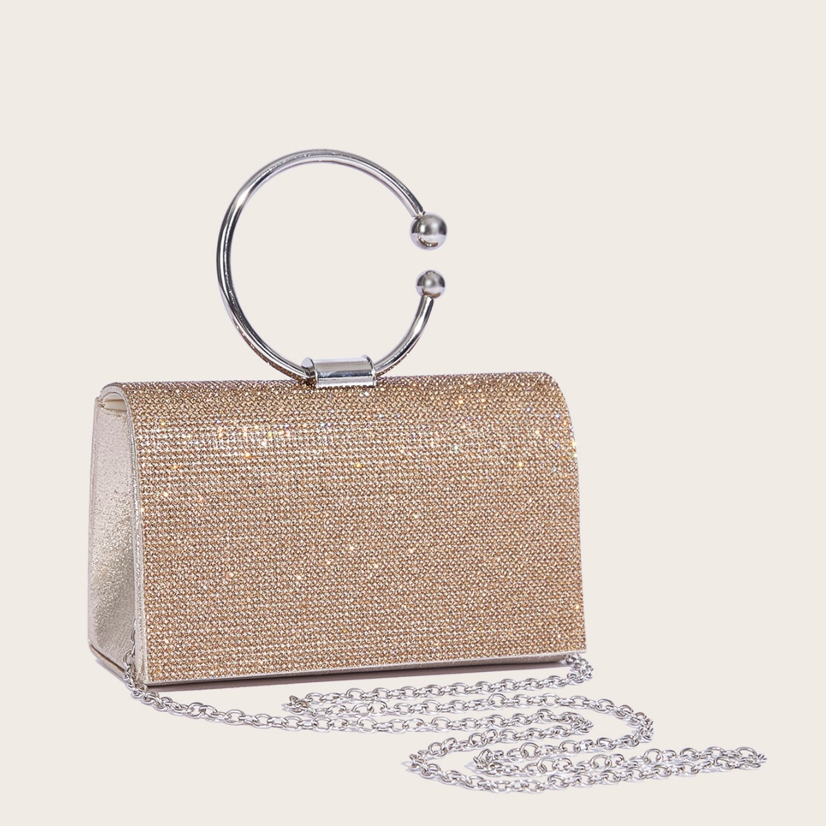 Nuova borsa da sera lucida da donna, elegante, in PU, per matrimoni e feste_voghion.com