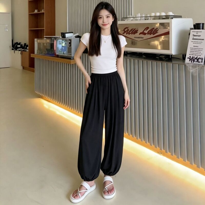Plus-size clothing casual style versatile slim-fit straight-leg jogger pants for summer 2026, plus-size women's clothing on Amazon