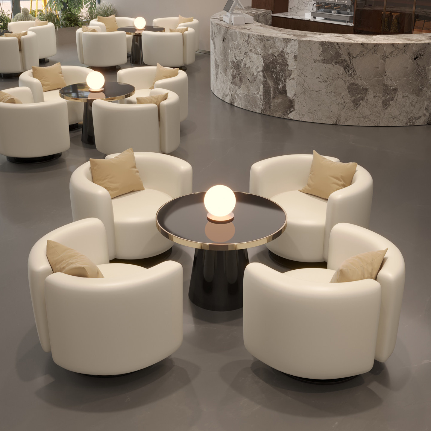 Light luxury cafe hotel lobby commercial rest reception meeting office negotiation comfortable single sofa chair combination