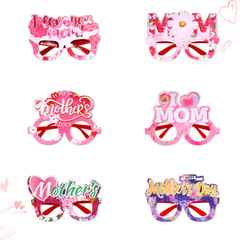 2024 New Mother's Day Eye Glasses Decorations Atmosphere Arrangement Party Decoration Mother's Day Heart Eye Glasses