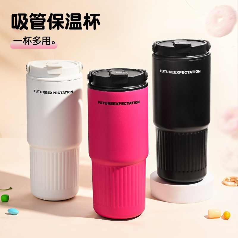 Nuevo Amazon portátil copas de acero inoxidable 316 tazas de aislamiento térmico de gran capacidad para beber tazas de paja