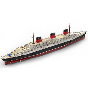 Building Blocks Cross-Border Moc-61595 1/400 Scale Ss Normandie Large Steamship, Suitable for 1