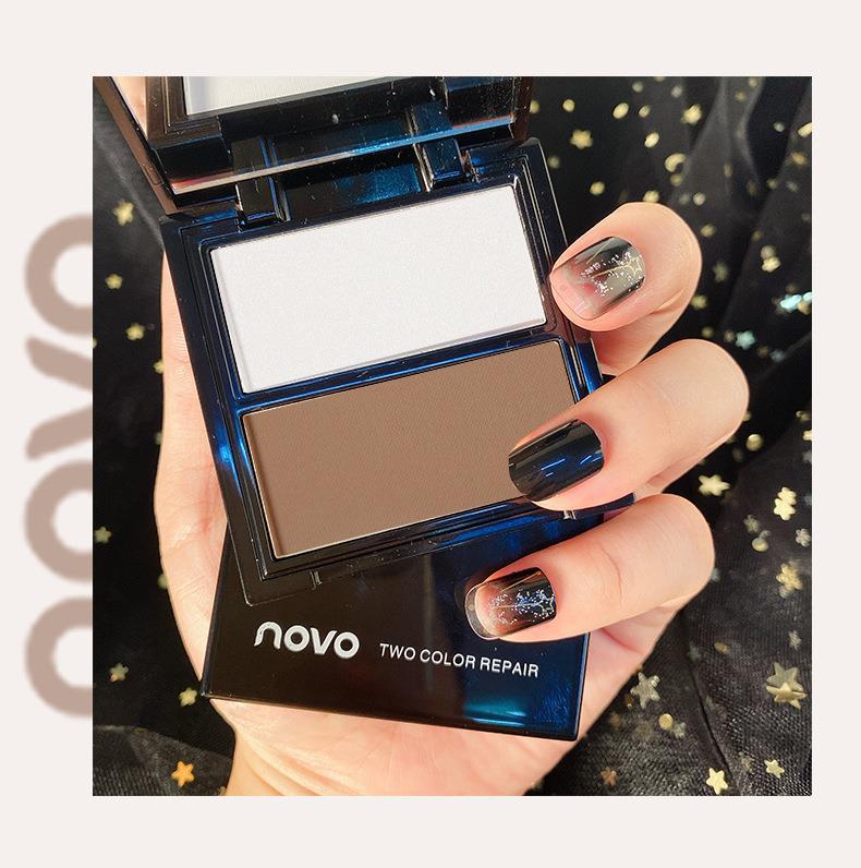 NOVO Three-dimensional Shaping dual-color Contouring Tray, three-dimensional high-gloss shadow contouring powder, long-lasting, sweat-proof and brightening skin tone undefined