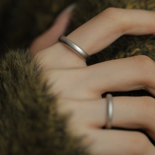 Matte matte plain ring adjustable ring for women simple style niche design high-end couple ring  new style