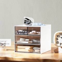 Makeup drawer storage box, student desk makeup box, transparent compartmented plastic storage jewelry organizer and display rack