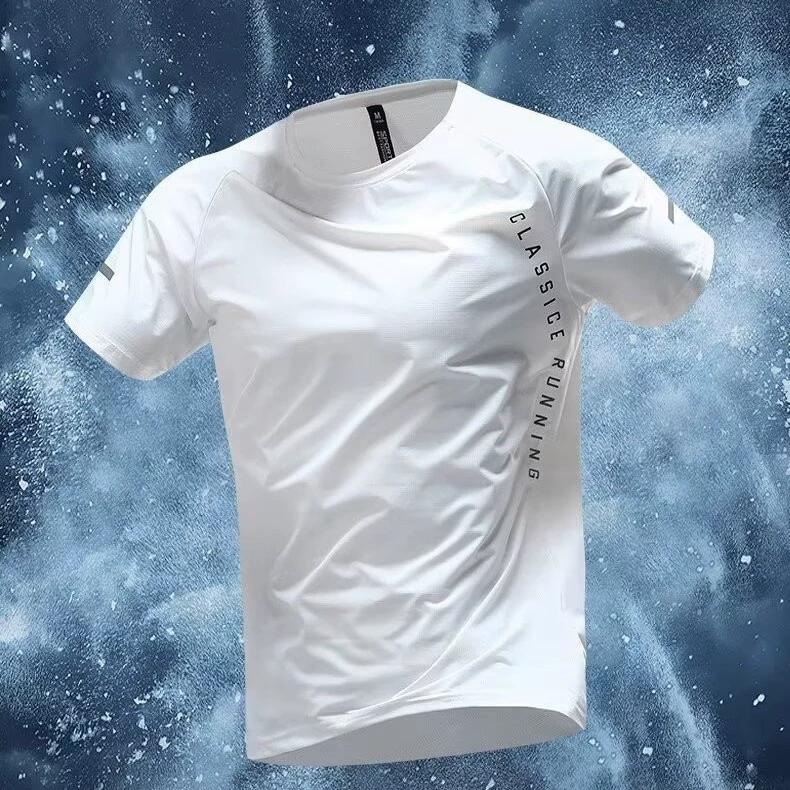 Спортивная футболка мужская быстросохнущая летняя тонкая для бега и фитнеса с короткими рукавами свободная спортивная легкая атлетика дышащий топ для тренировок