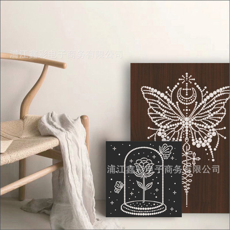 卸売り真珠画diy材料包創意手作り立体花火蝶解凍家庭芸術装飾画|undefined