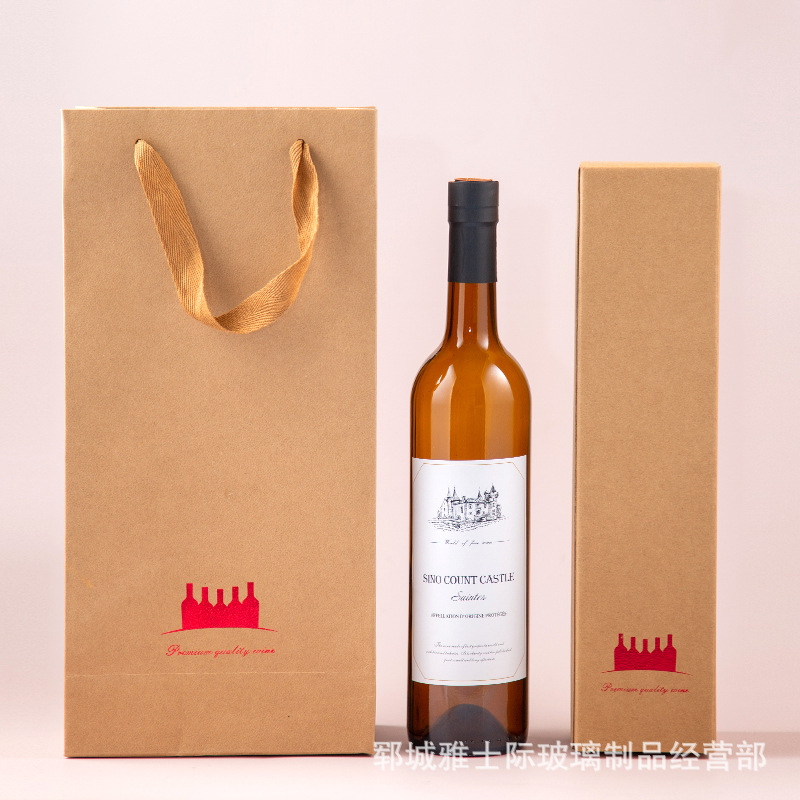 批发玻璃瓶红酒瓶棕色玻璃空酒瓶玻璃瓶生产厂家软木塞泡酒瓶