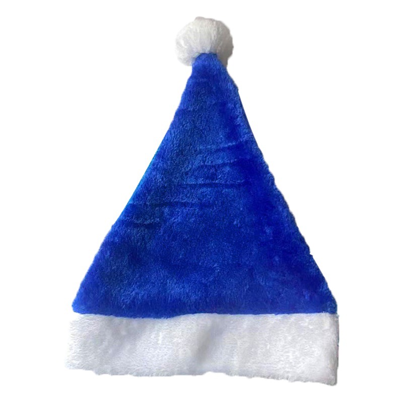 Decoraciones navideñas felpa sombrero navideño transfronterizo colorido rojo azul púrpura café amarillo rosa verde corto felpa regalo de Navidad
