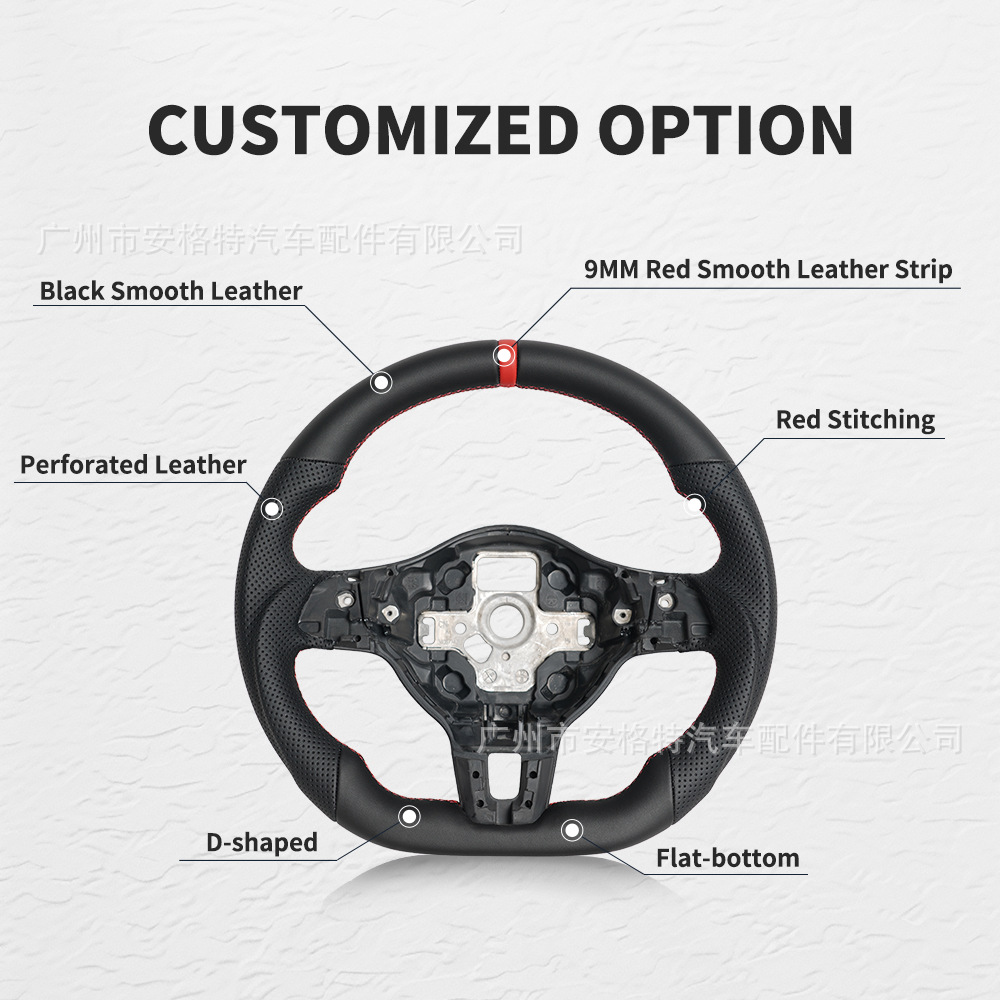 Suitable for Volkswagen Golf 6/Mk6 Golf Gti Gli Full Leather Car Steering Wheel Modification