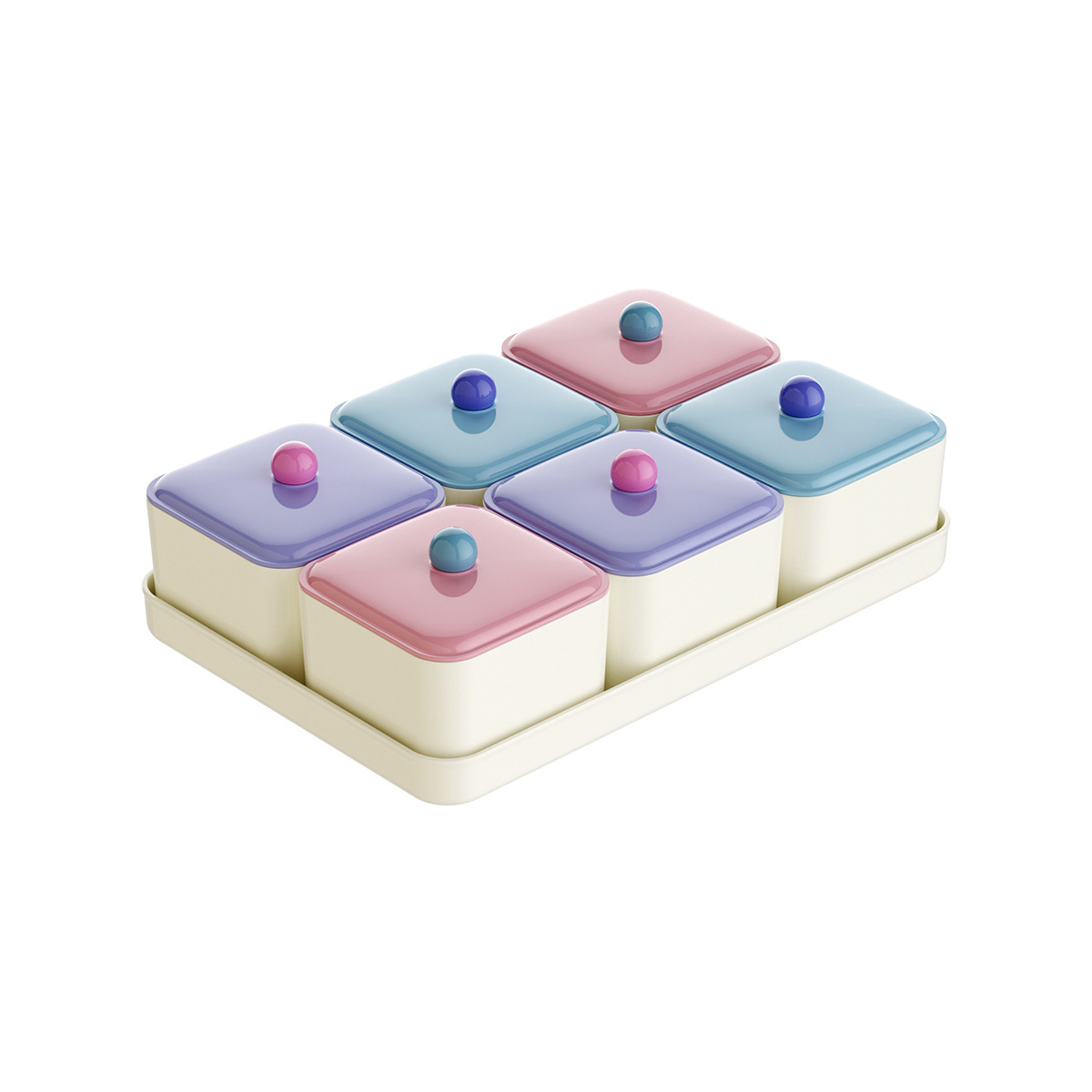 Caja de almacenamiento de dulces y bocadillos Sala de estar casa dividida con tapa de bandeja de frutas bandeja de caja de frutas secas para la Mesa de café romántica de París