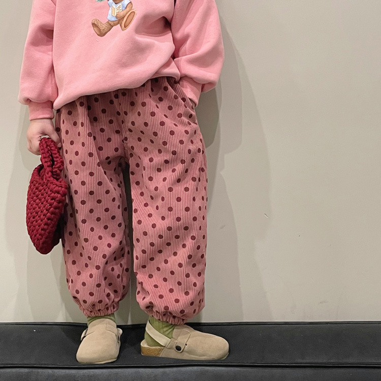 2022 Korean Edition New winter girl temperament Point Closing one thickening corduroy Wave