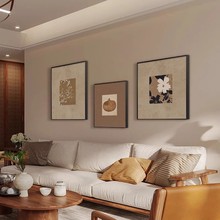 2023新款法式中古莫兰迪奶油风艺术葫芦客厅装饰画沙发背景墙挂画