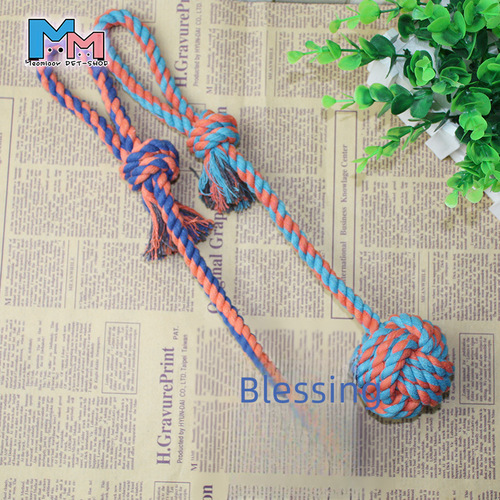 Manufacturer wholesale hand-pulled long tail ball toy pet cotton rope toy dog pull ball express delivery