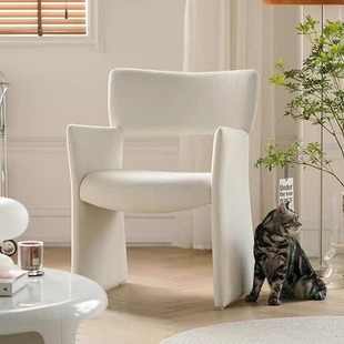 Nordic Light Luxury Ins Sofa Chair Single Person Sofa White Dining Chair Living Room Bedroom Negotiation Leisure Chair Internet Celebrity Makeup
