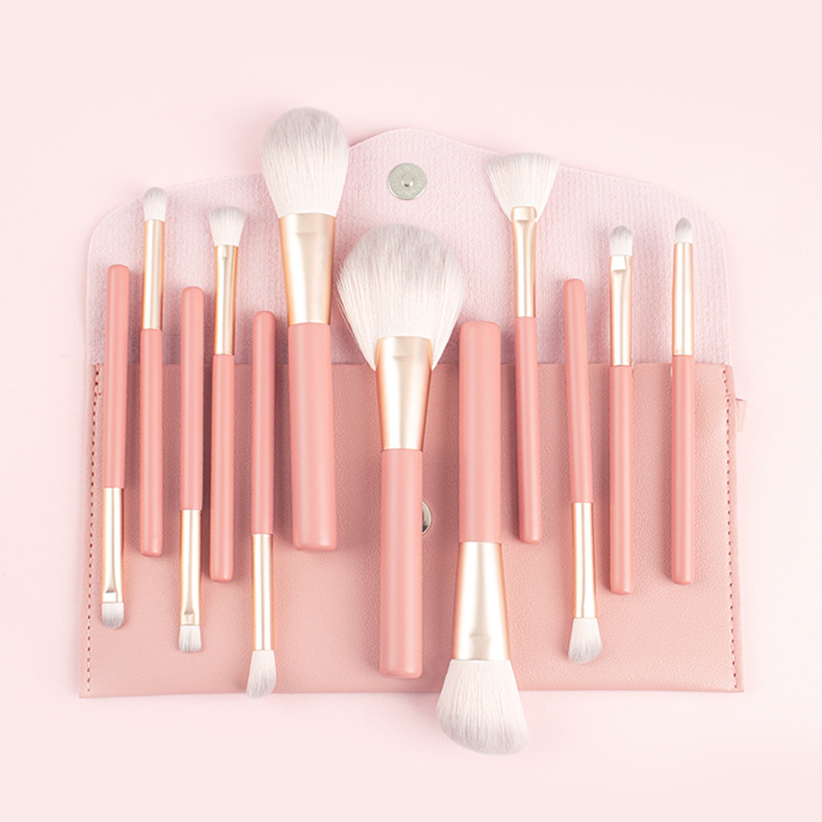 Zhuolya nuevo maquillaje cepillo traje herramientas de belleza bolsa de almacenamiento sombra de ojos corrector 12 pinceles de maquillaje conjunto completo Al Por Mayor