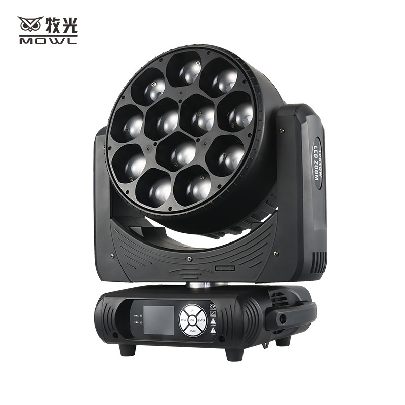 12 LED grandes ojos de abeja sacudiendo la cabeza haz de luz equipo de luz de la etapa conjunto completo efecto de barra de luz atmósfera luz teñida