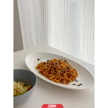 创意陶瓷椭圆形鱼盘家用蒸鱼盘子碟子轻奢菜盘商用餐具新
