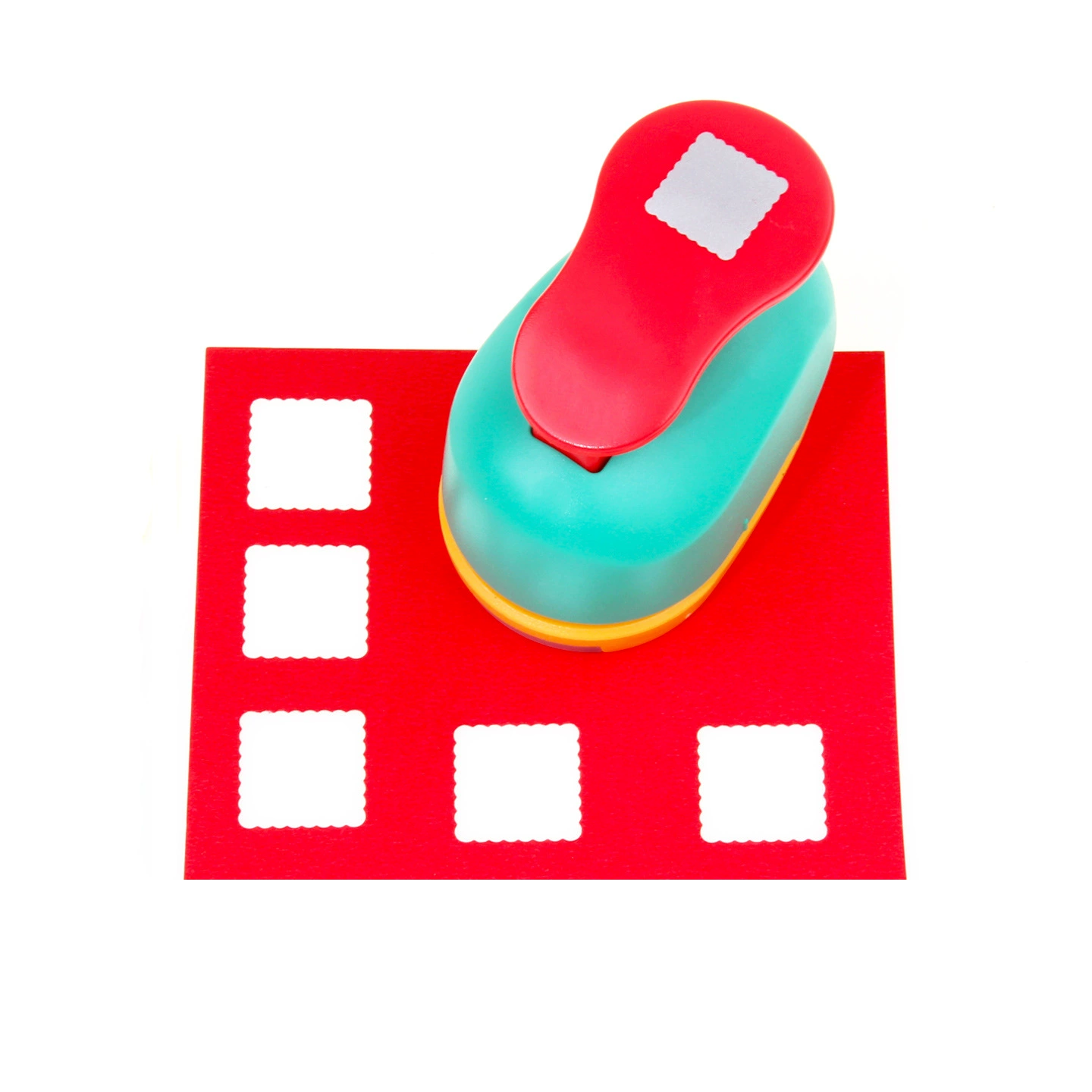 Stamp craft punch, square wavy design, DIY paper punch (multiple sizes)