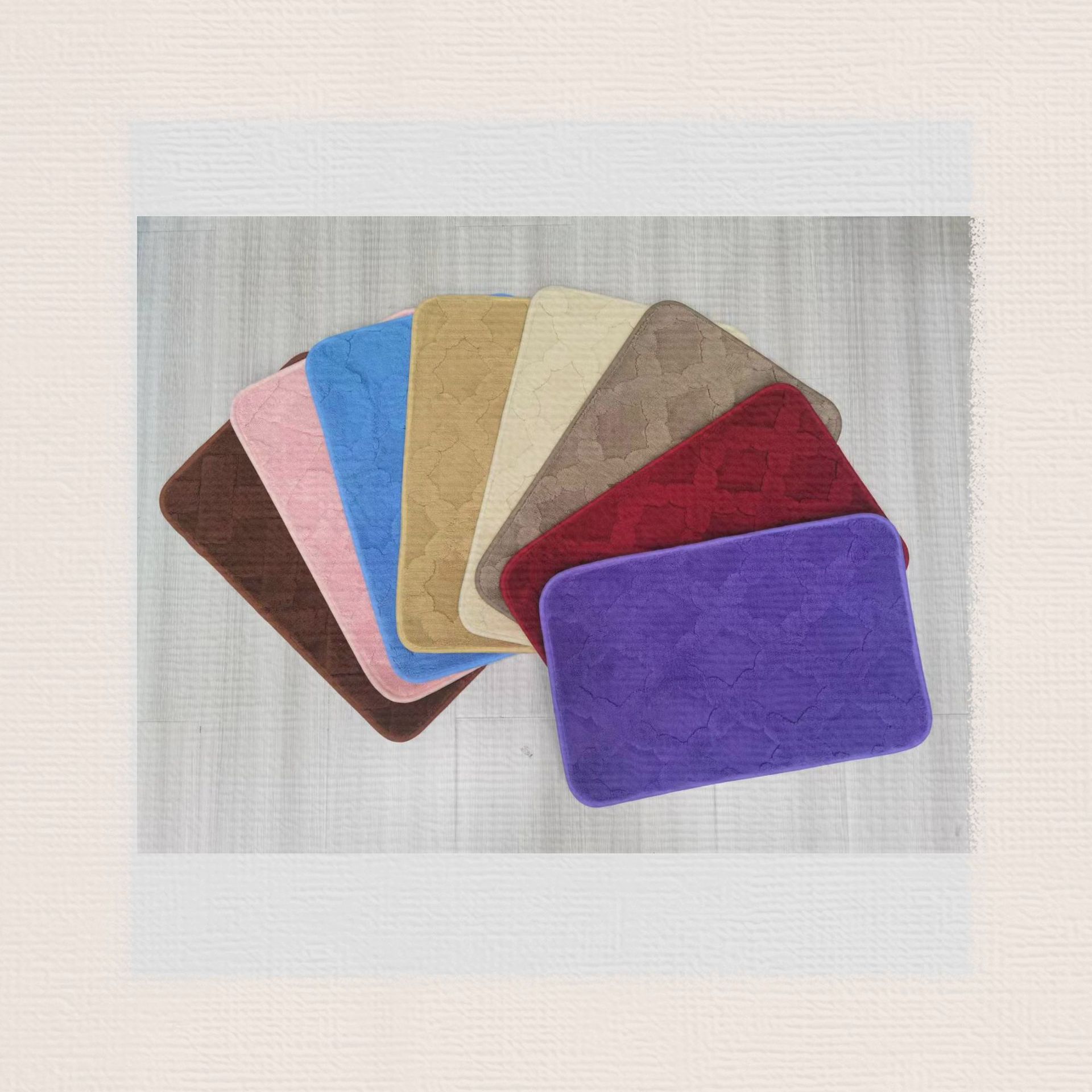 Bloqueado Jacquard de color simple almohadilla de piso almohadilla antideslizante absorción de agua almohadilla de puerta esponjosa alfombra de baño de color sólido almohadilla de cama