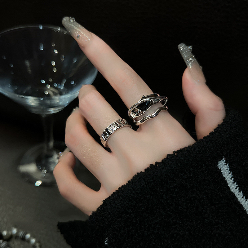 Geometric small design adjustable fashionable ring with stone with…