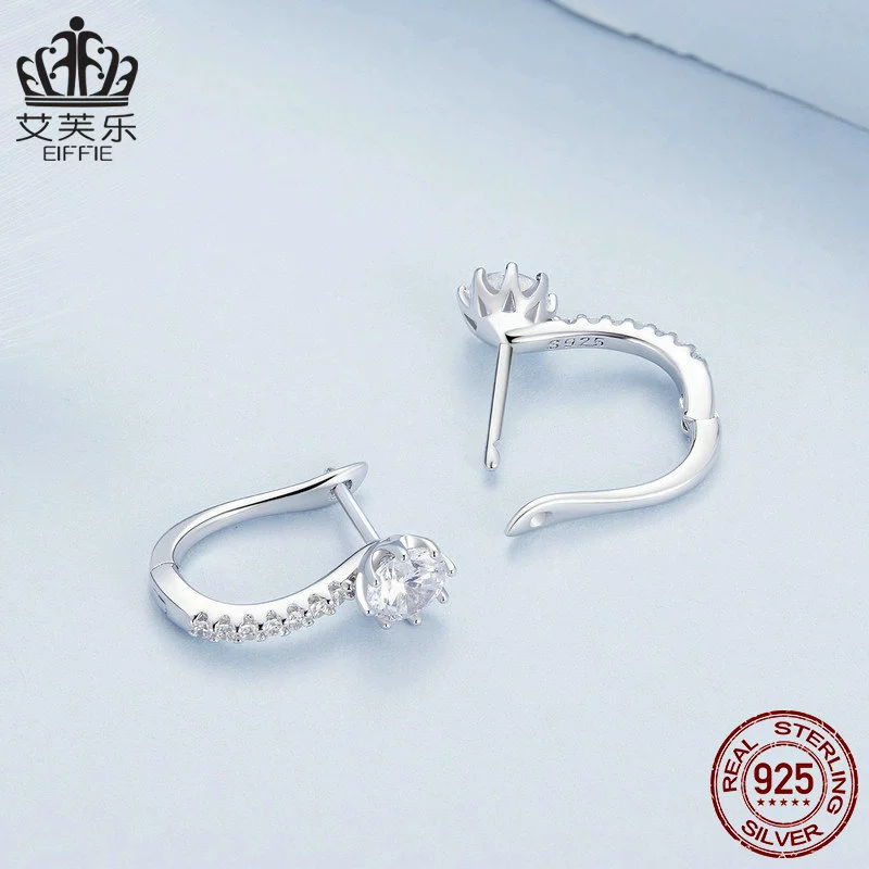 Платиновые серьги с цирконом, аксессуар, серебро 925 пробы, простый и элегантный дизайн