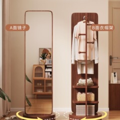 全身鏡、フロアミラー、家庭用コートラック、一体型ドレッシングミラー、回転式可動式女の子の寝室用大型フィッティングミラー