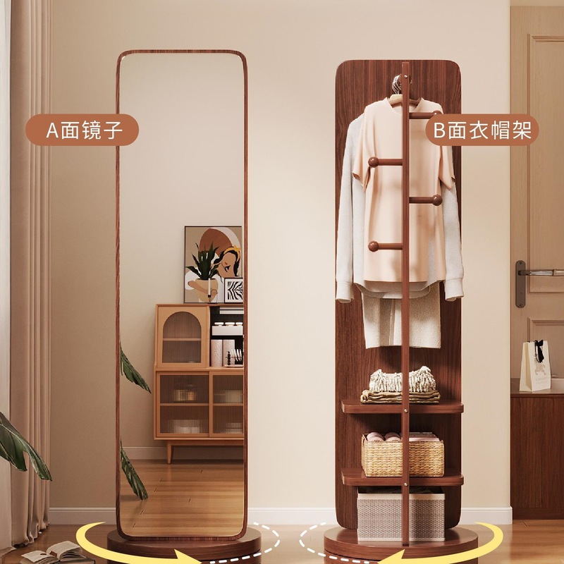 全身鏡、フロアミラー、家庭用コートラック、一体型ドレッシングミラー、回転式可動式女の子の寝室用大型フィッティングミラー|undefined