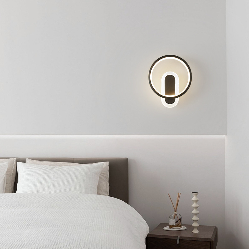 lámparas de pared lámparas de pared dormitorio escaleras posmodernas iluminación de fondo de pared luminarias de sala de estar pasillo lámpara de fondo de escaleras