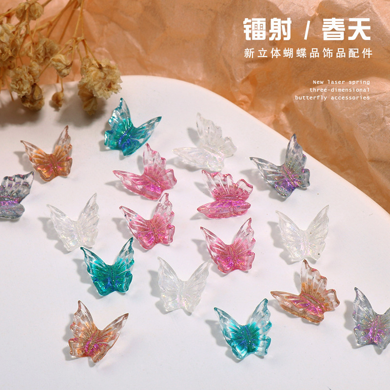Autumn and winter laser Spring nail three-dimensional bow jewelry ins nail accessories DIY handmade accessories wholesale