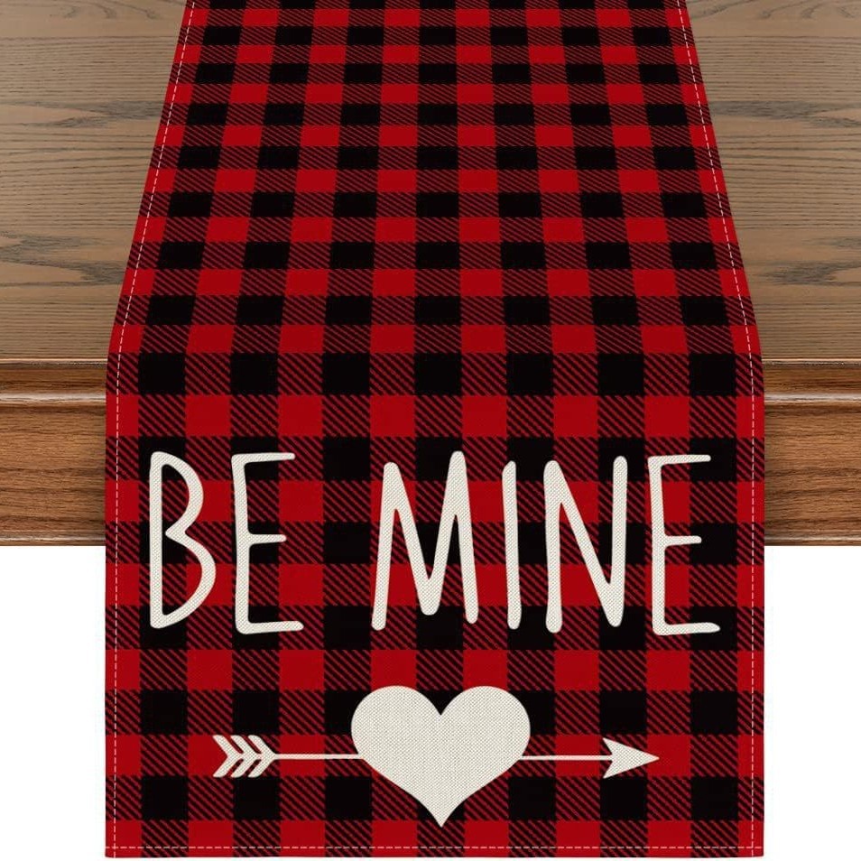 Novedad transfronteriza: Camino de mesa de lino estampado, decoración para sofá, ambiente festivo, estilo nórdico, tira larga.