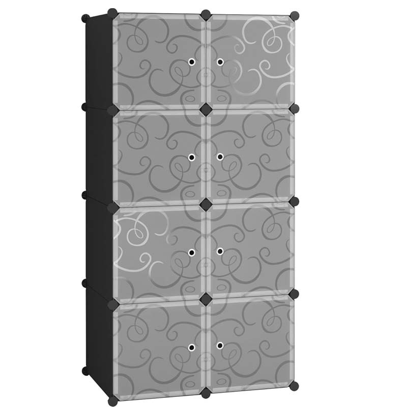 Negro en relieve 8 cuadrículas con puerta