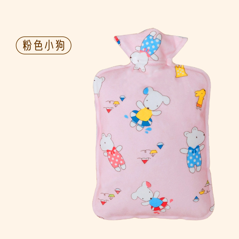 Bolsa de agua caliente de felpa, inyección de agua, bolsa de agua caliente, llenado de agua, pvc, dibujos animados, vientre cálido lindo, calentador de manos de gran capacidad al por mayor