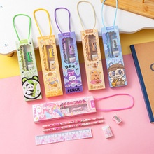 可爱铅笔套装卡通盒装五件套学生幼儿园奖品文具批发毕业季礼物
