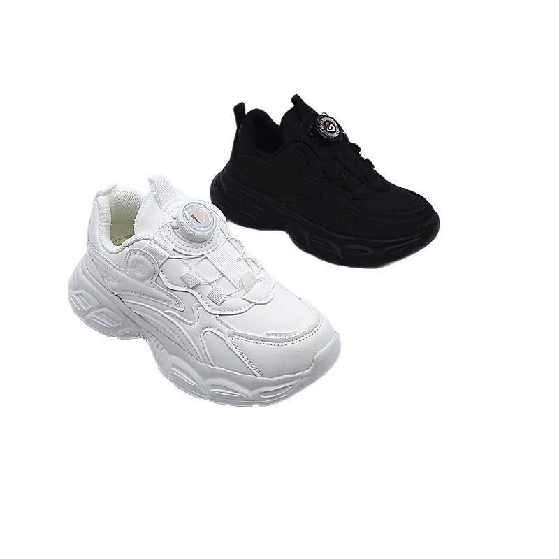 5 - 10 zapatos negros de cuero de otoño para niñas, niños, niños, zapatos deportivos para niños mayores, zapatos de correr ligeros