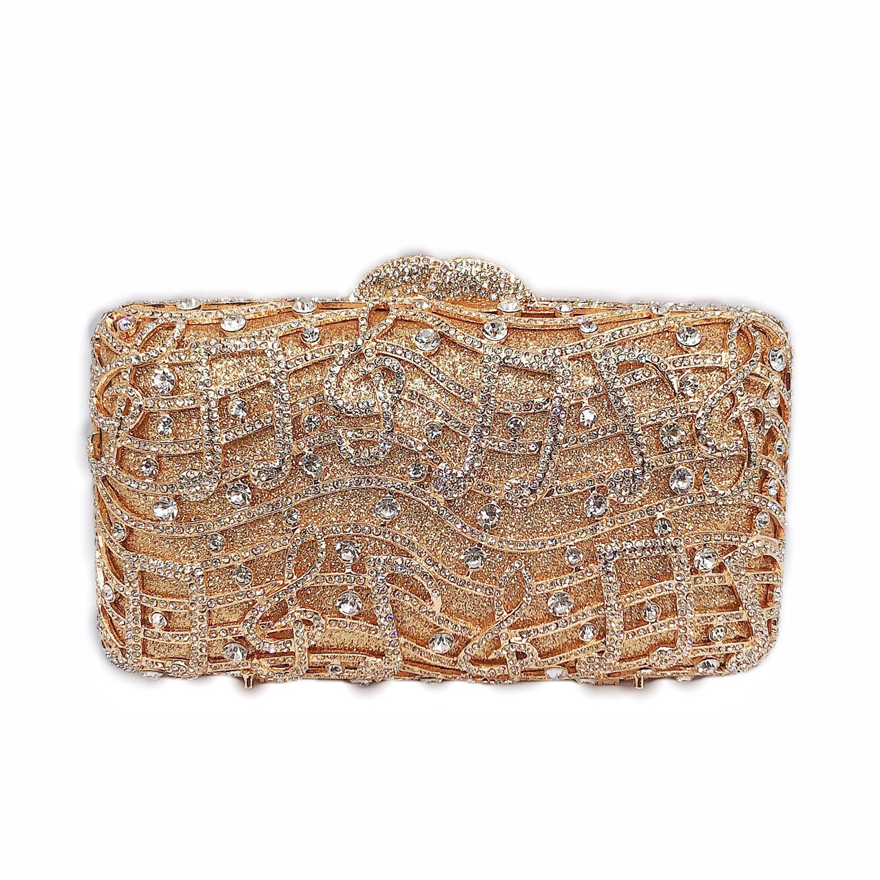 Bolsa de cena de diamantes de notas Bolsa de mano de diamantes transfronterizas Bolsa de vestido Cheongsam bolsa de mujer bolsa de caja dura hueca