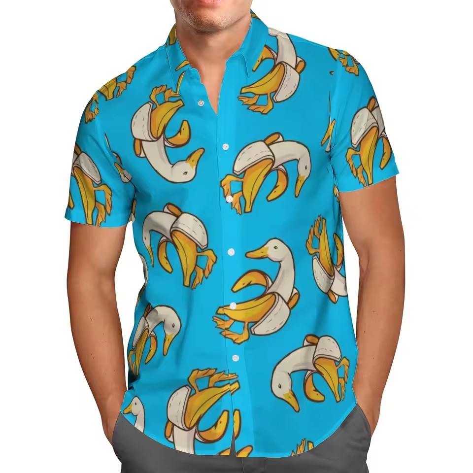 2024 venta caliente 3D impresión digital para hombres verano casual todo-fósforo vacaciones suelta camisa de un solo pecho de manga corta en stock