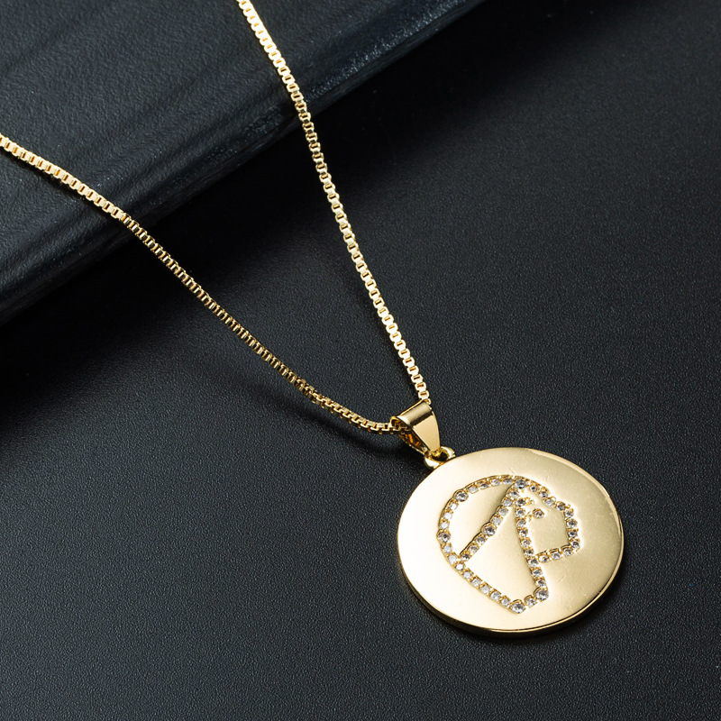 Nihaojewelry wholesale jewelry simple twelve constellation medal pendant necklacepicture15