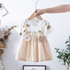 Summer cotton short sleeve dress for princess, girl's skirt, Korean style, children's clothing