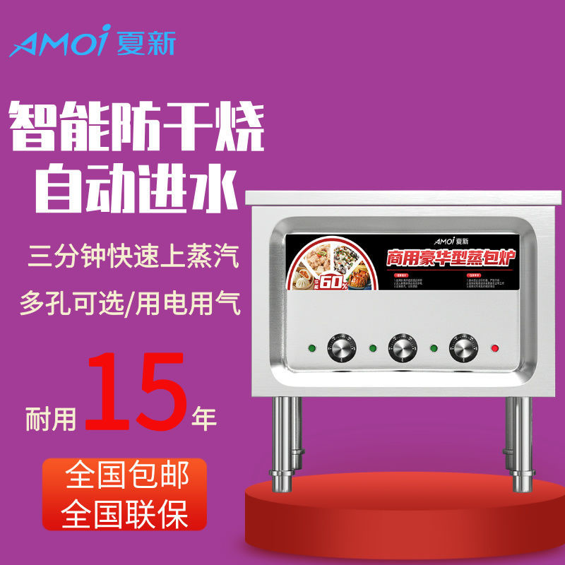 Xiaxin horno de paquete de vapor para desayuno comercial horno de paquete de vapor multifuncional de gas de calentamiento eléctrico pan al vapor vapor de jaula pequeña máquina de embalaje de salchichas en polvo