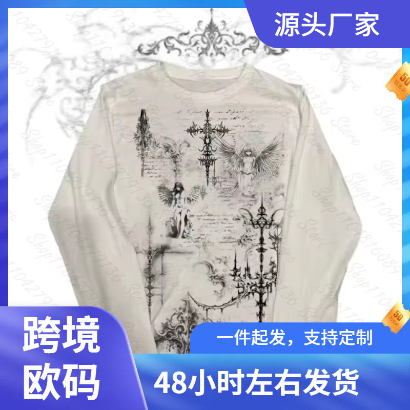 Independent station kawaii emo graphic t-shirt Y2k crop top women's 90s style factory wholesale