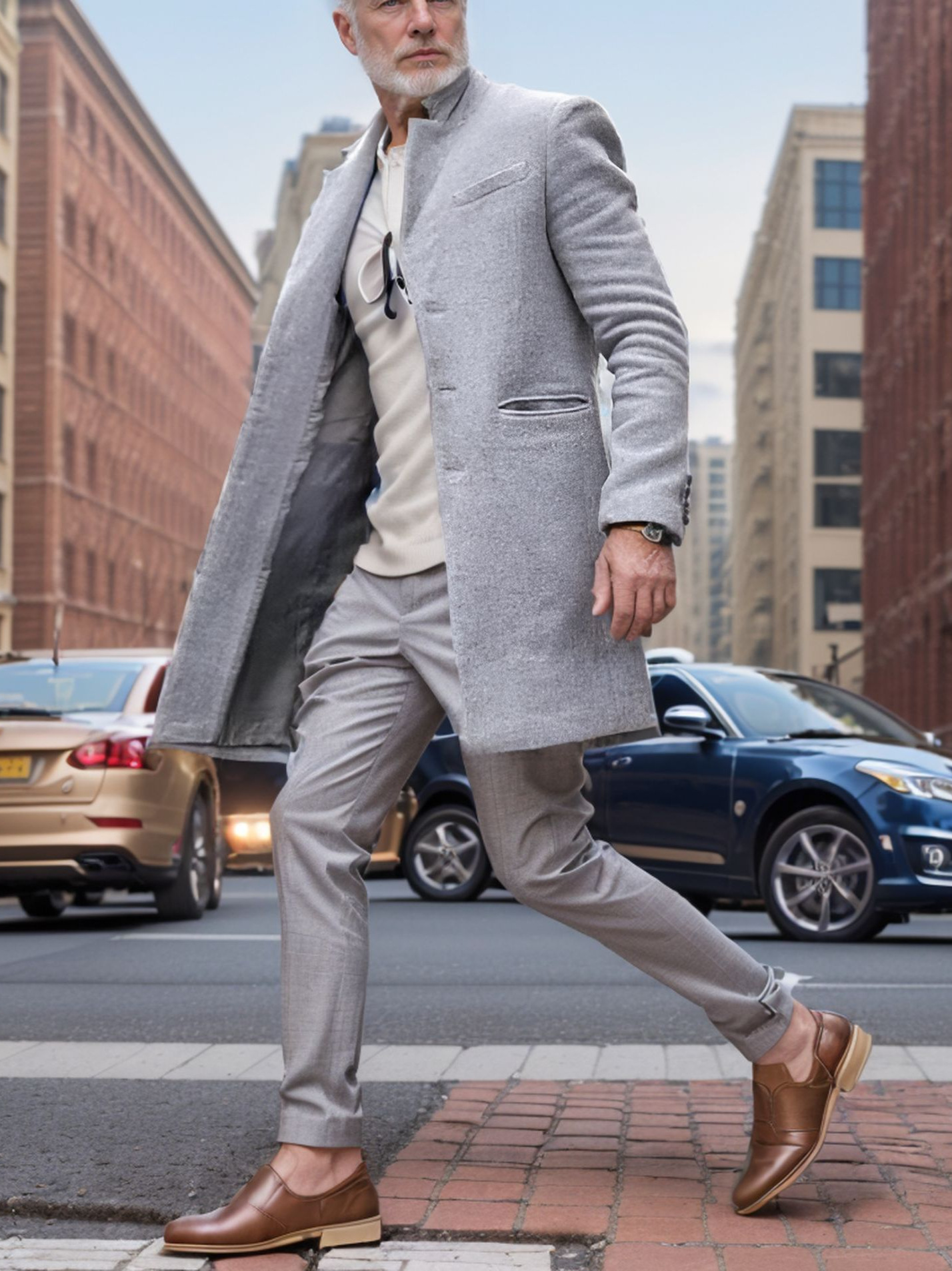 Cross-Border Autumn and Winter Windbreaker Men's Coat Trendy Fashion Dragon and Phoenix Woolen Mid-Length Coat Woolen Coat