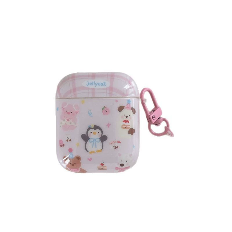 Apple, fuchsia cartoon headphones, compatible protective case, bluetooth, pro2