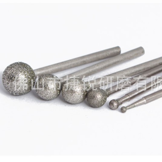 Venta al por mayor de diamante esférico cabeza redonda bola eléctrica cabeza de molienda jade tallado piedra cruda peeling pulido arena fina molienda cabeza de varilla