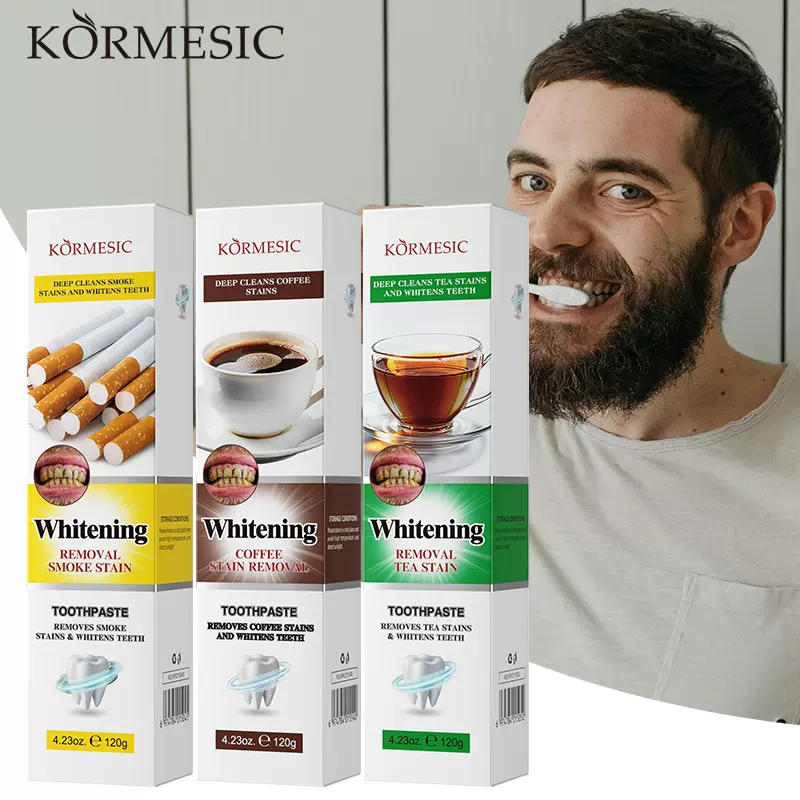 KORMESIC全英文呵护口腔亮白牙齿牙膏toothpaste跨境外贸厂家批发