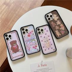 欧米風wfマシュマロテディベア適用iphone16pro maxアップル16愛ウサギ14可