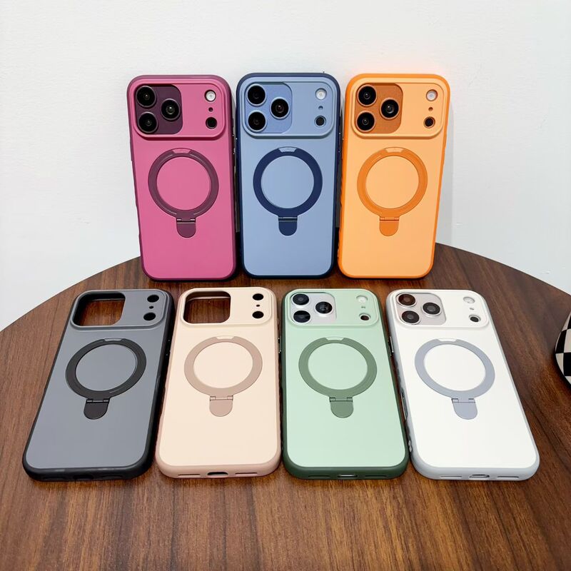 New Skin-Feel Anti-Slip Edge Suitable for iPhone 18 Pro Max Phone Case, Apple 17 Metal Stand, Anti-Drop, Cross-Border New Skin-Feel Anti-Slip Edge Suitable for iPhone 18 Pro Max Phone Case, Apple 17 Metal Stand, Anti-Drop, Cross-Border
