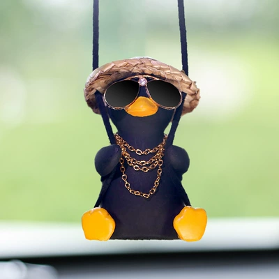 Duck Car Pendant Swing Autumn: Car hanging - tuhao-duck-black-figure